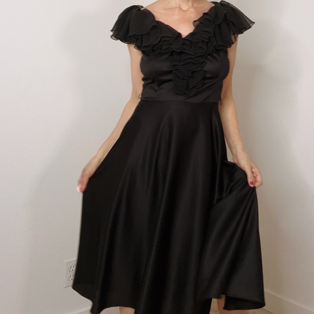 Elegant Black Ruffle Dress